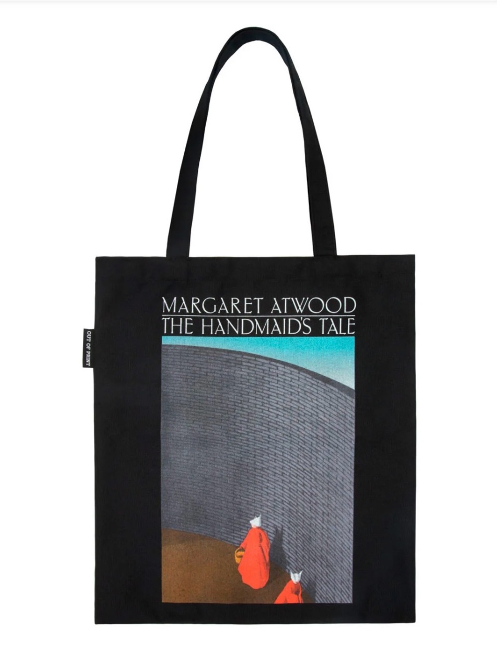 Out of Print Black Canvas Tote with The Handmaid's Tale Artwork